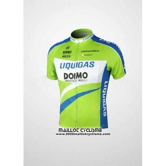 2010 Maillot Ciclismo Liquigas Doimo Bleu et Vert Manches Courtes et Cuissard